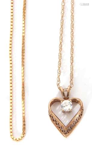 Mixed Lot: modern heart and paste set pendant suspended on a...