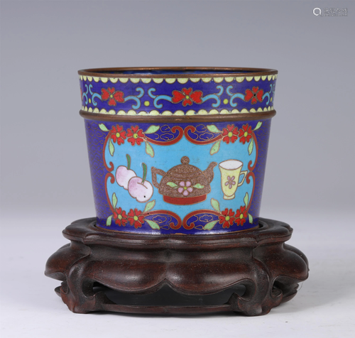 A CHINESE BRONZE WIRE INLAY ENAMEL FLORAL JAR