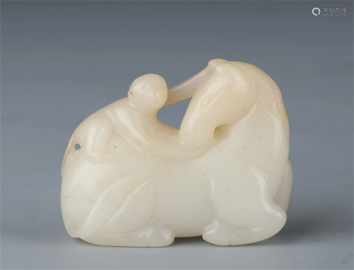 A CHINESE JADE CARVING OF HORSE AND MONKEY