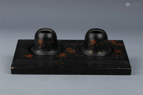 A GROUP OF CHINESE LACQUER WARE WENFANG TOOLS