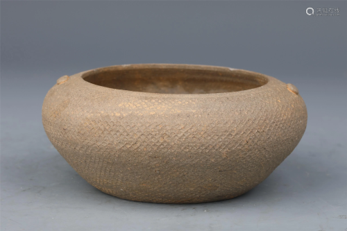 A CHINESE INCISED POTTERY WASHER