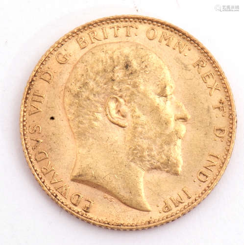 Edward gold sovereign dated 1910