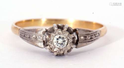 Antique single stone diamond ring, the round brilliant cut d...