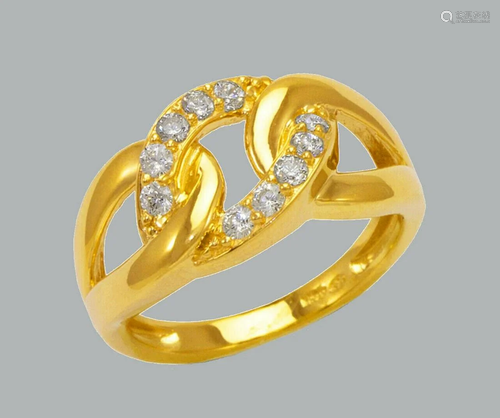 NEW 14K YELLOW GOLD LADIES FANCY CZ RING LINKS