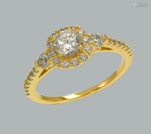 NEW 14K YELLOW GOLD LADIES ENGAGEMENT RING