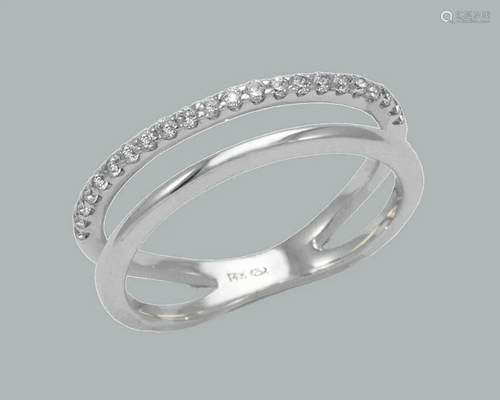 NEW 14K WHITE GOLD LADIES FANCY CZ RING