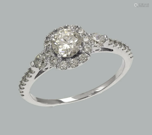 NEW 14K WHITE GOLD LADIES ENGAGEMENT RING