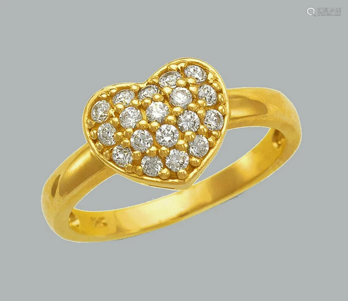 NEW 14K YELLOW GOLD LADIES FANCY CZ RING PAVE SET HE…