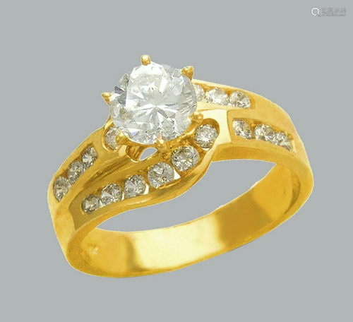 NEW 14K YELLOW GOLD LADIES FANCY ENGAGEMENT RING …