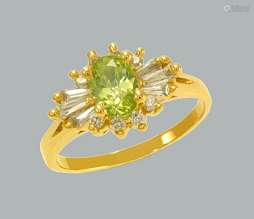 NEW 14K YELLOW GOLD LADIES FANCY CZ RING