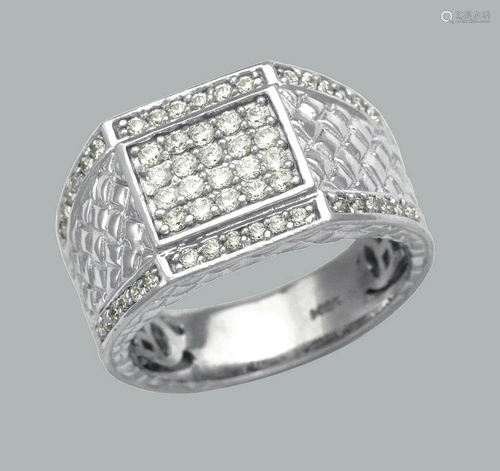 NEW 14K SOLID WHITE GOLD MENS CZ CLUSTER RING