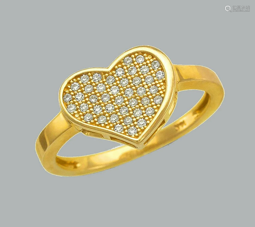 NEW 14K YELLOW GOLD LADIES FANCY CZ RING PAVE SET HE…