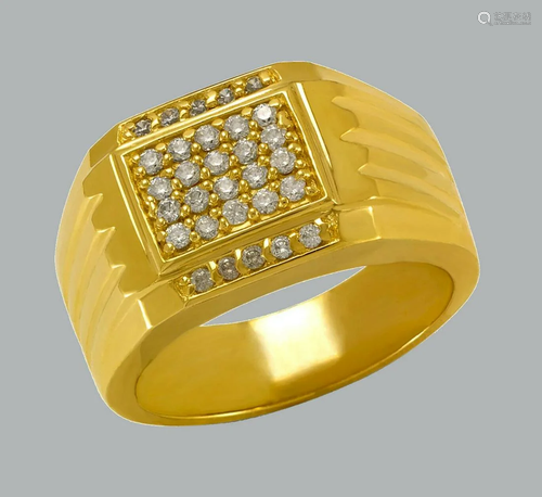 NEW 14K SOLID YELLOW GOLD MENS CZ CLUSTER RING