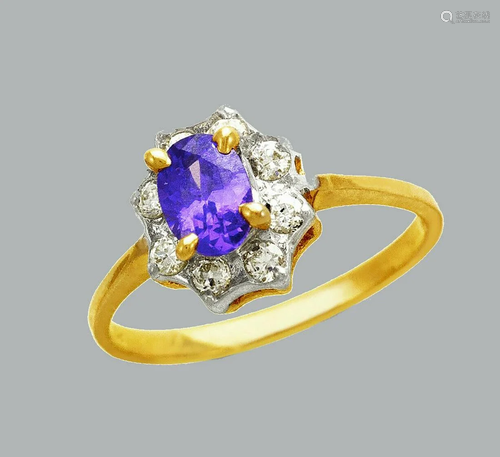 NEW 14K TWO TONE GOLD LADIES FANCY CZ RING