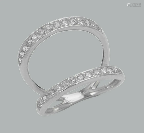 NEW 14K WHITE GOLD LADIES FANCY CZ RING