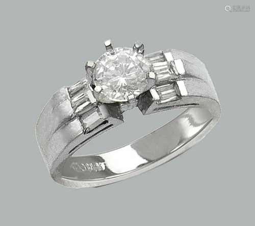 NEW 14K WHITE GOLD LADIES FANCY ENGAGEMENT RING …