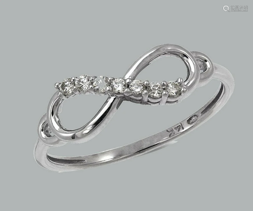 NEW 14K WHITE GOLD LADIES FANCY CZ RING INFINITY