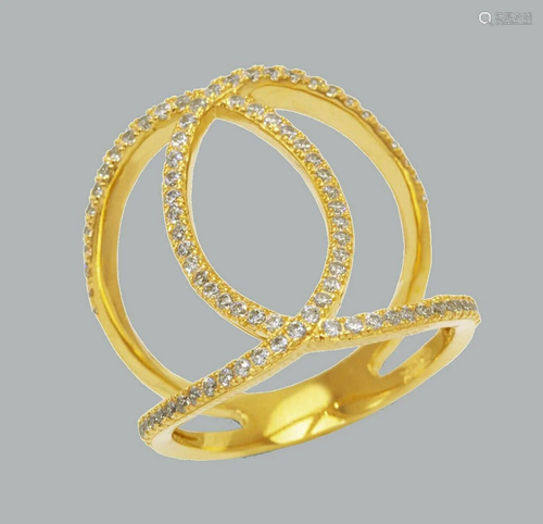 NEW 14K YELLOW GOLD LADIES FANCY CZ RING