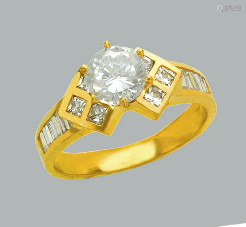 NEW 14K YELLOW GOLD LADIES FANCY ENGAGEMENT RING …