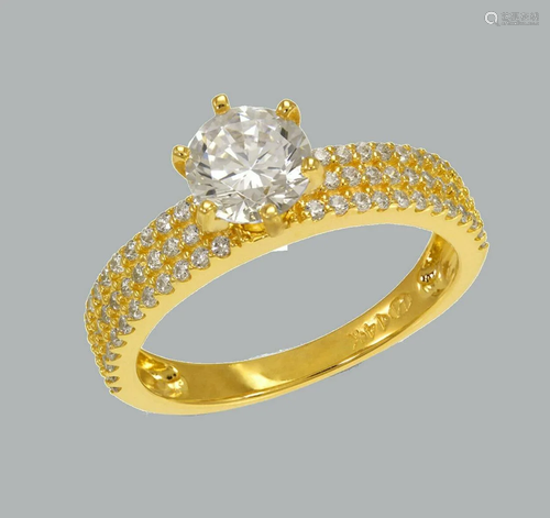 NEW 14K YELLOW GOLD LADIES FANCY ENGAGEMENT RING …