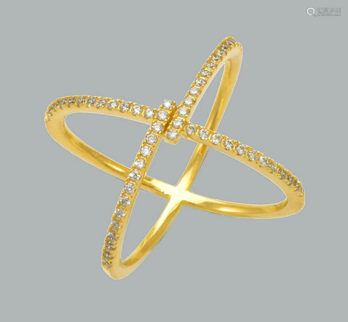 NEW 14K YELLOW GOLD LADIES FANCY CZ RING