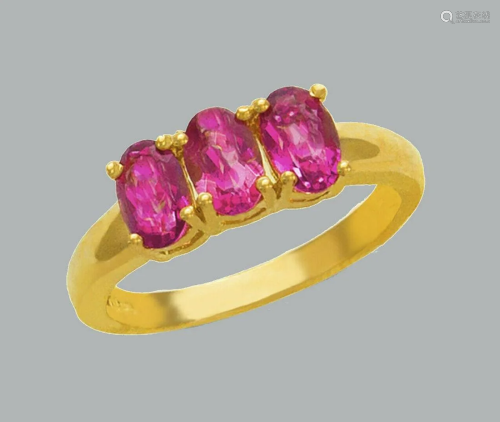 NEW 14K YELLOW GOLD LADIES CZ COCKTAIL RING 3 STONE
