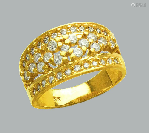 NEW 14K YELLOW GOLD LADIES FANCY CZ RING COCKTAIL