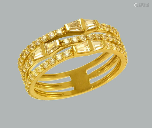 NEW 14K YELLOW GOLD LADIES FANCY CZ RING BAND