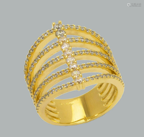 NEW 14K YELLOW GOLD LADIES FANCY CZ RING