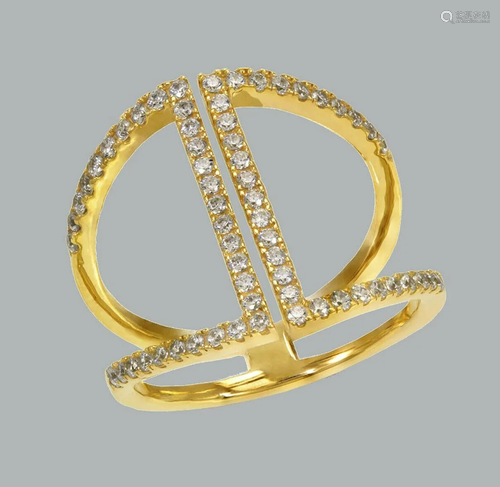 NEW 14K YELLOW GOLD LADIES FANCY CZ RING