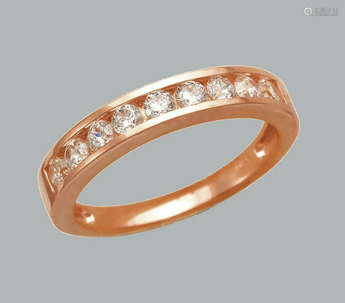 NEW 14K ROSE GOLD LADIES FANCY CZ RING BAND CHANNEL SET