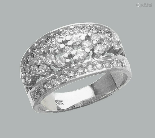 NEW 14K WHITE GOLD LADIES FANCY CZ RING COCKTAIL