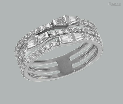 NEW 14K WHITE GOLD LADIES FANCY CZ RING BAND