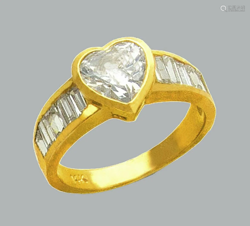 NEW 14K YELLOW GOLD LADIES FANCY ENGAGEMENT RING …