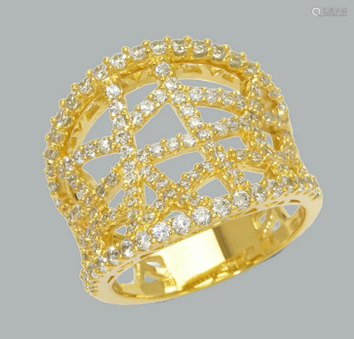 NEW 14K YELLOW GOLD LADIES FANCY CZ RING