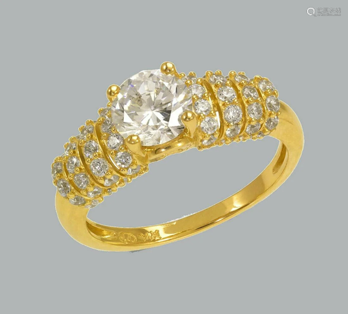 NEW 14K YELLOW GOLD LADIES FANCY ENGAGEMENT RING