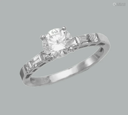 NEW 14K WHITE GOLD LADIES FANCY ENGAGEMENT RING