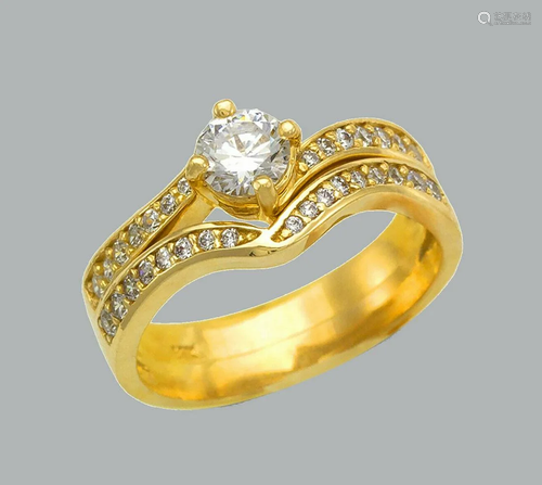 NEW 14K YELLOW GOLD CZ ENGAGEMENT RING MATCHING BA…