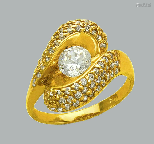 NEW 14K YELLOW GOLD LADIES FANCY CZ ENGAGEMENT RI…