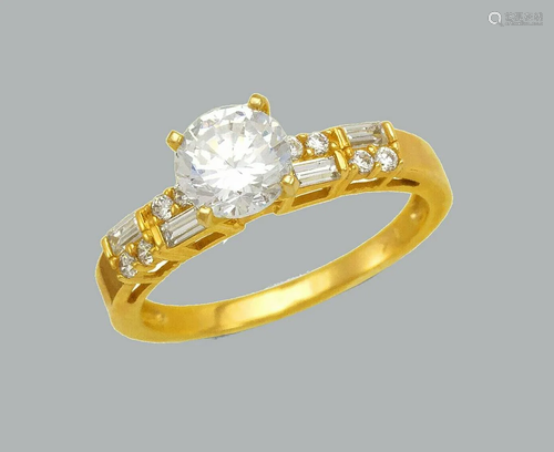 NEW 14K YELLOW GOLD LADIES FANCY ENGAGEMENT RING