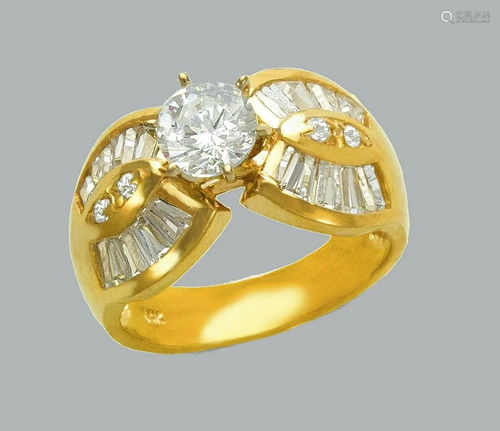 NEW 14K YELLOW GOLD LADIES FANCY ENGAGEMENT RING …