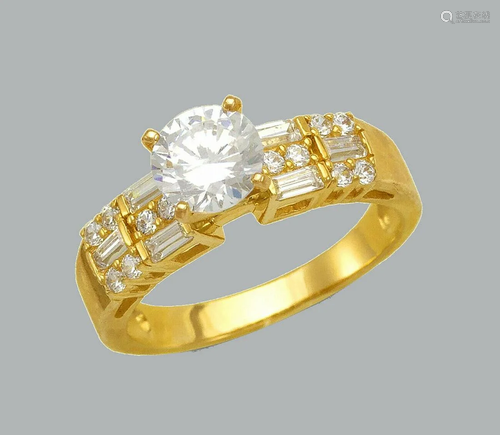 NEW 14K YELLOW GOLD LADIES FANCY ENGAGEMENT RING …