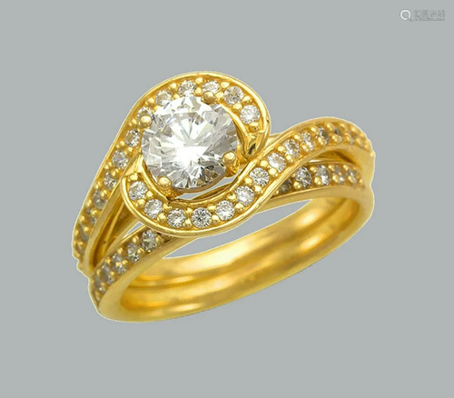 NEW 14K YELLOW GOLD CZ ENGAGEMENT RING MATCHING BA…