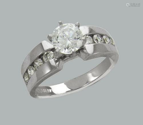 NEW 14K WHITE GOLD LADIES FANCY ENGAGEMENT RING …