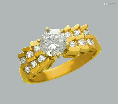 NEW 14K YELLOW GOLD LADIES FANCY ENGAGEMENT RING …