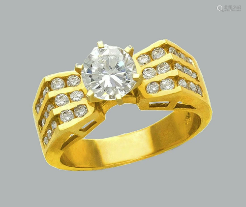 NEW 14K YELLOW GOLD LADIES FANCY ENGAGEMENT RING …