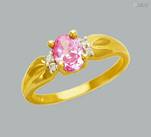 NEW 14K TWO TONE GOLD LADIES FANCY CZ RING