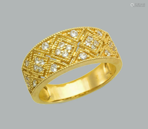 14K YELLOW GOLD LADIES CZ RING BAND ROUND CUT FILIGREE