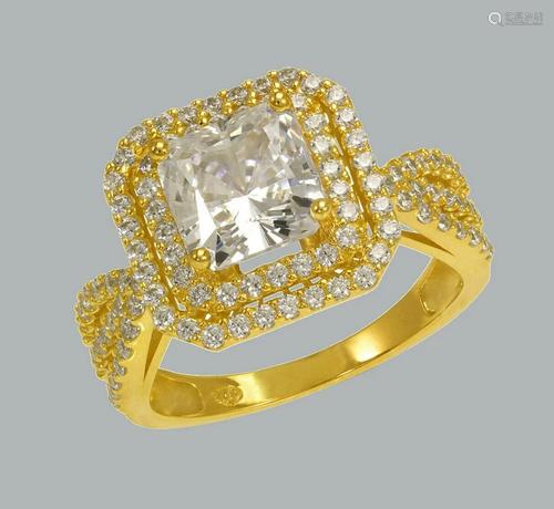 NEW 14K YELLOW GOLD LADIES FANCY ENGAGEMENT RING …