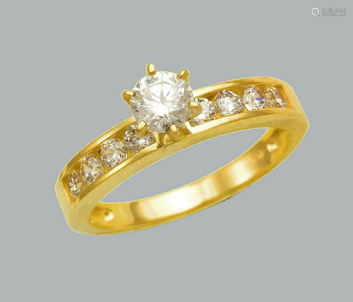 NEW 14K YELLOW GOLD LADIES FANCY ENGAGEMENT RING